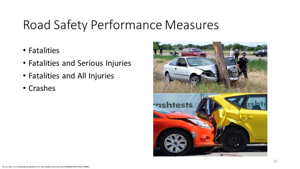What is a road safety performance measure?