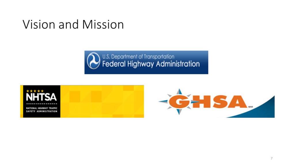 Many agencies are in charge of road safety from the federal to the local level. All of these agencies have their own unique vision and mission but all pursue improvements in road safety.