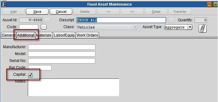 Note: The Work Orders tab will only appear for Aggregate asset types.