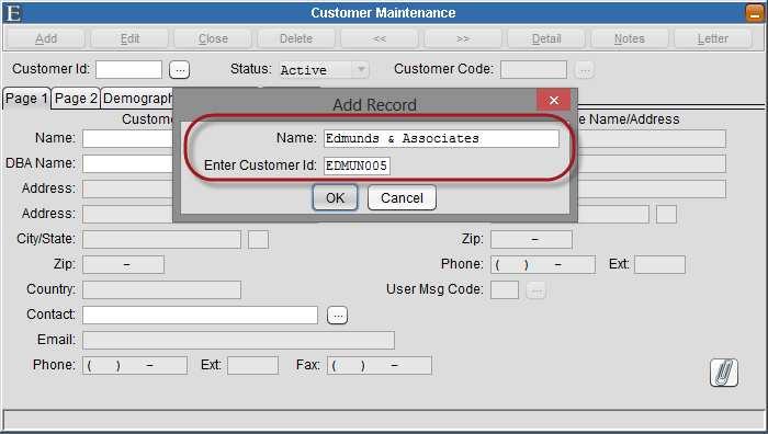 Auto Assign a Customer ID MCSJ will offer to automatically assign a Customer ID based on the name entered in the Add dialog box.