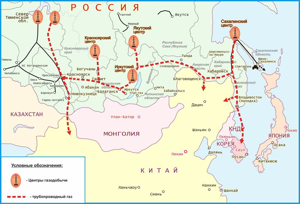 Russia s Gas Development & Export Plan North Tyumen region Russia Krasnoyarsk Center Yakusk Center (Chayanda) Sakhalin Center (Ⅰ,Ⅱ,Ⅲ) Gas Production Center LNG Terminal Possible
