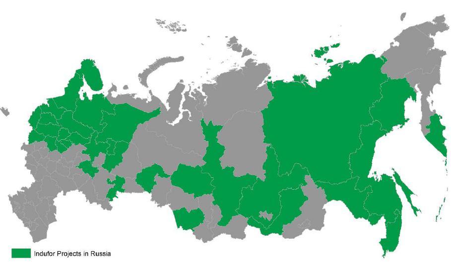 Indufor Russia In Russia since late 1980s Both strategic and operational projects.