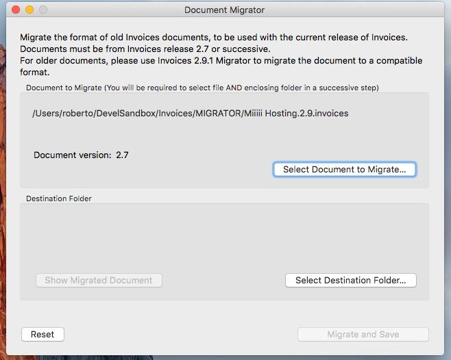 We just need now to select the destination folder (where to save the migrated file).