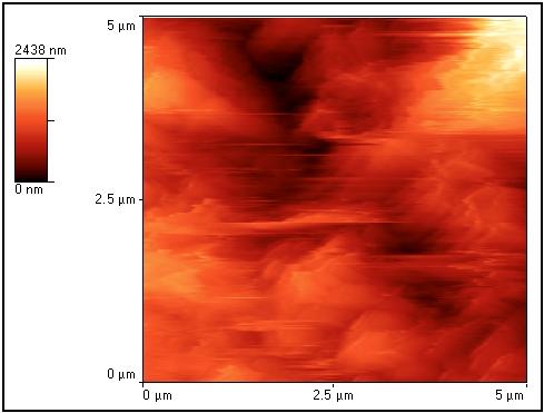 AFM Analysis, area = 25 µm 2 Anode with
