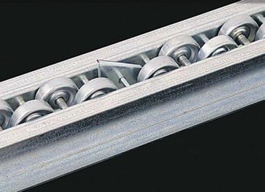 COMPONENTS FOR EVERY FLOW STORAGE APPLICATION SKATEWHEEL TRACKS Typically used in two or three deep picking systems either in single runs or double staggered runs as shown here.