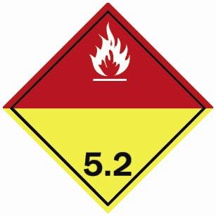 - 8 - (Oxidizer or Organic peroxide) Symbol (flame over circle): black Background: yellow Figure 5.1 in bottom corner * Place for division number Figure 5-13.