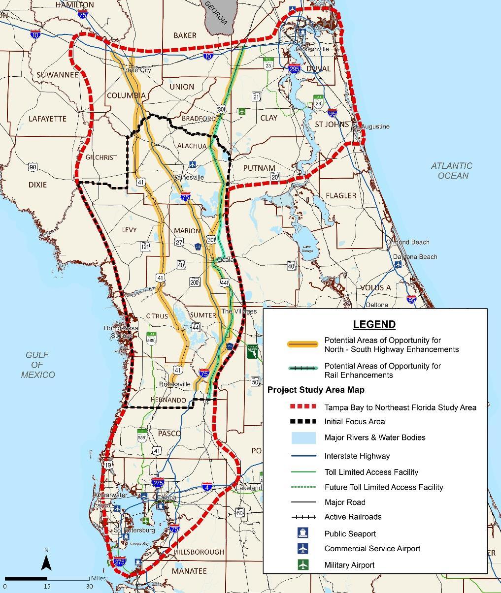 Framework for Enhanced and New High Speed, High Capacity Transportation Corridors Immediately optimize existing transportation corridors Evaluate potential enhancements to, or