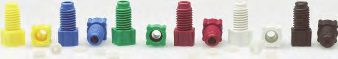 66 Polymeric Fittings Low Pressure Polypropylene Flanged Fingertight Nuts Polypropylene Flanged Fingertight Nuts For flanged connections Compatible to all 1/4-28 flat bottom ports For 1/16 or 1/8 OD