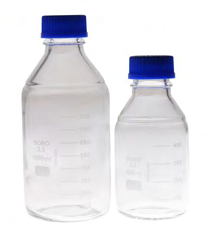 95 VICI Jour Safety Safety-Coated Glass Bottles Bottle: Borosilicate 3.3 glass Cap: Polypropylene Pouring Ring: Polypropylene Pressure Rating 0.8 bar (11.