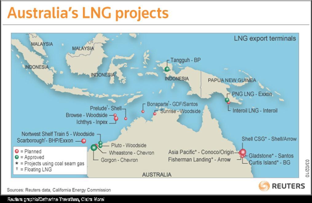 Australia s escalating role in LNG production 2011 FIDs