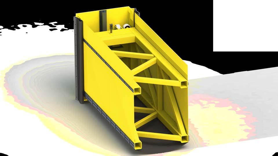 Cable System Shipyarddoor is operated with steel cable, maximum of two cable each doors that are running inside the guides.
