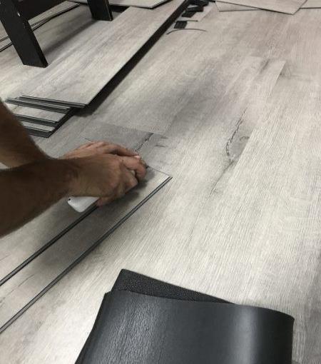 Installing Final Row: The last row may need to be cut lengthwise (ripped). Make sure ripped piece is at least 1/3 the size of the overall width of the plank.