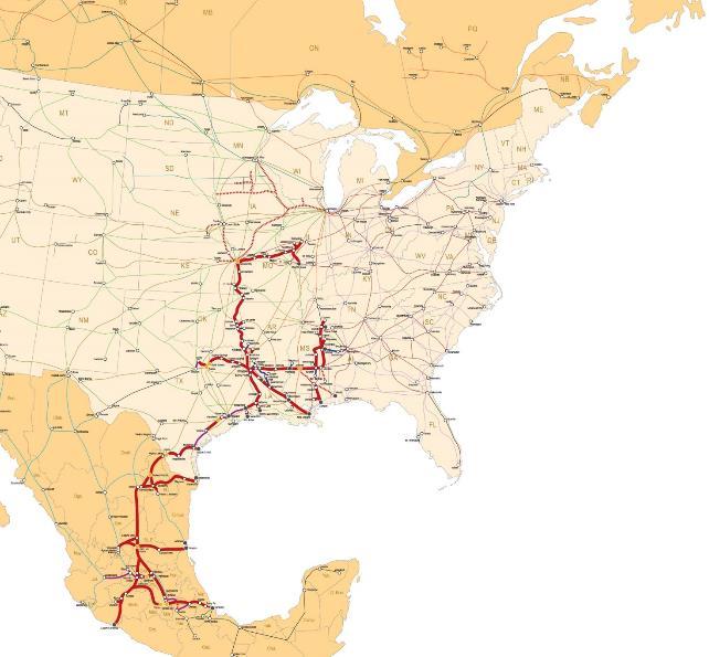 KCS Rail Network: Seamless Trade Route KCS creates vital arteries and a seamless mode of transportation between the United States and Mexico KCS consistently invests in