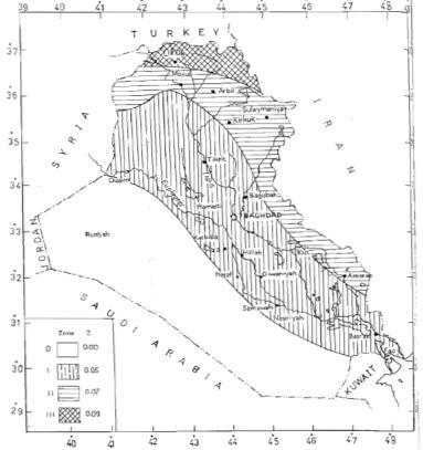 the next sections, ISC 213-Draft will not be mentioned, as it similar to ISC 214 for the parameters reported in the current study. FIGURE 1. Seismic zonic map for Iraq (ISC 1997) a) Sec b) 1.