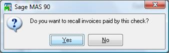 If the system recognizes this as an existing check, you ll get this prompt.