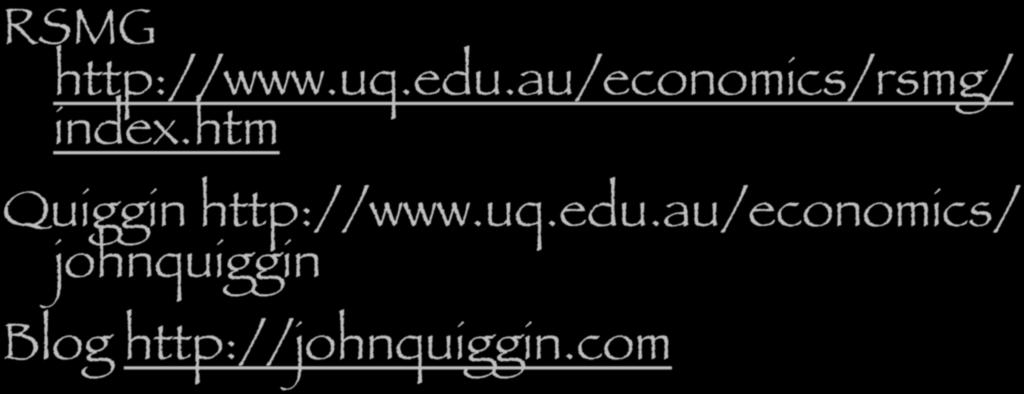 Web Sites RSMG http://www.uq.edu.