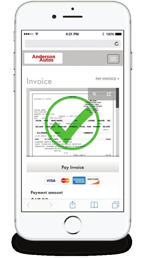 AutoLoop BillPay provides the option to pay prior to pickup through email or text invoicing, or right from the lane with their advisor.