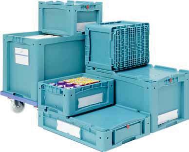 s KLT with ribbed base Ribbed base containers can carry 50 kg, sturdy design reduces base de ection to a minimum Developed for automated small parts storage Perfect for use on conveyors, storage and