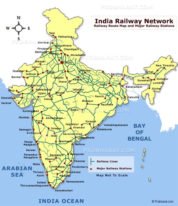 Railway network in India Total length of 63,000Km 45,961 Km single tracks Only 19,000 Km are electrified Varity of different