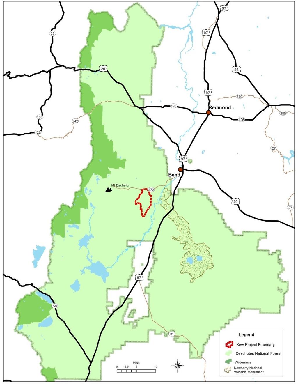 2 Figure 1. Vicinity of the Kew Project Area within the Deschutes National Forest Collaboration and Research The Kew project falls within the larger Deschutes Collaborative Forest Project area (DCFP).