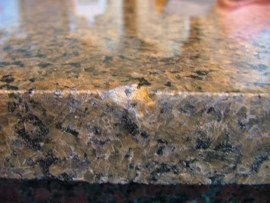 Recommend qualified countertop contractor evaluate and repair. Here is a helpful article on repairing cracks, chips & fissures.