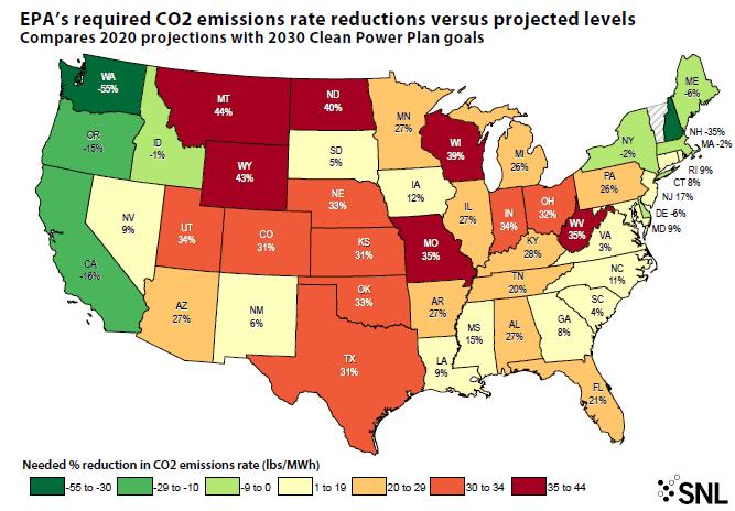 CPP-Mandated Emissions Reductions States that are most affected by the rule will likely look to lowest cost approach for compliance.