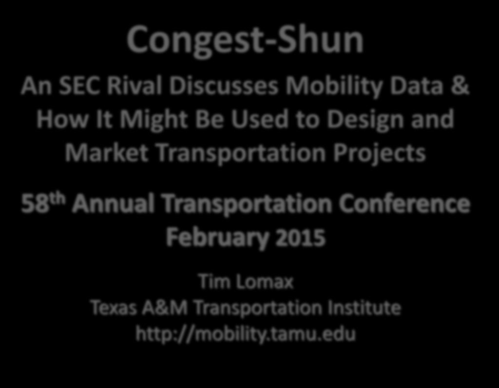Congest-Shun An SEC Rival Discusses