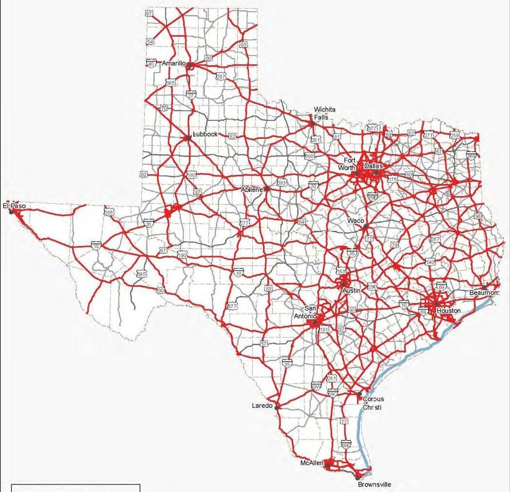 The Texas Freight Network Cornerstone of Texas Freight Mobility Plan Defines an all-mode Texas Freight