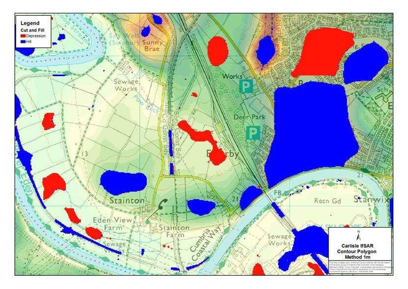Description of Methodology For a study area the size of the East Riding of Yorkshire, the most feasible topographic dataset to use was the NextMap IfSAR data which has a horizontal resolution of 5m