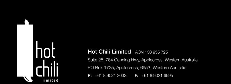 In addition, Hot Chili has assembled an experienced development study management team to assist Ausenco and ensure development study timeframes are achieved.