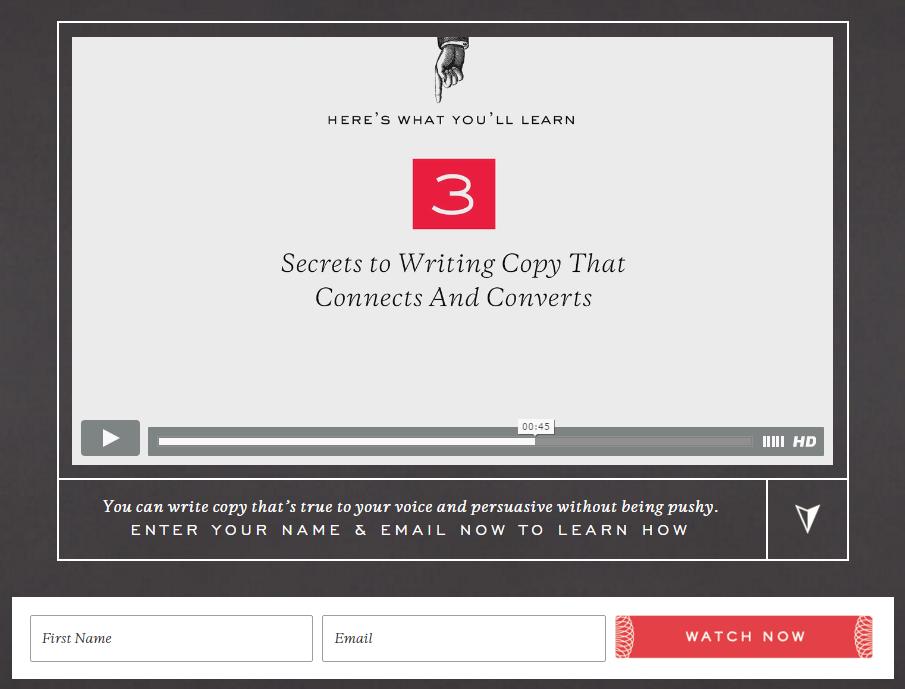 Example: Marie Forleo teaches 3 copy tips in a 20 minutes