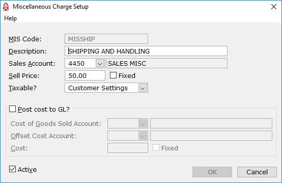 MISSHIP: A scenario for use of a shipping and handling miscellaneous charge is when including additional shipping charges on an invoice. A customer orders a part they need shipped overnight.