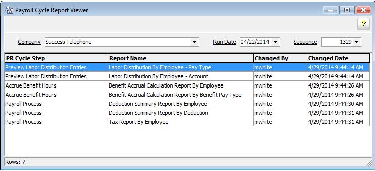 Payroll Cycle Report Viewer Screen Combined Contribution Column on the Payroll Tax Summary Report The Payroll Tax Summary Report and Payroll Tax Report by Tax Type now have a final column for