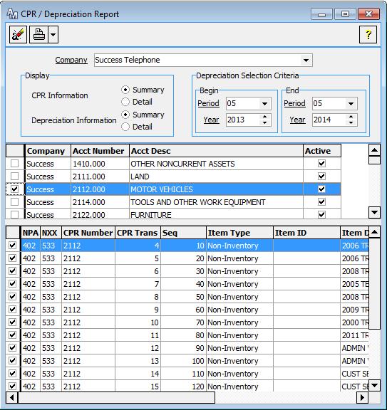 CPR/Deprecation Report Criteria Screen CPR/FAM Validation Report The CPR Validation Report now has the ability to compare not only CPR records to their associated GL account, but also Fixed Asset
