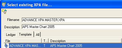 3. Enter an identifying chart name in the Name field; select XPA Chart from the Type dropdown list and then click on the Source file browse button. 4.