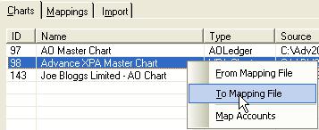 Mapping File. (This will be the file that the AO Master Template was mapped to in Section 2) 3.