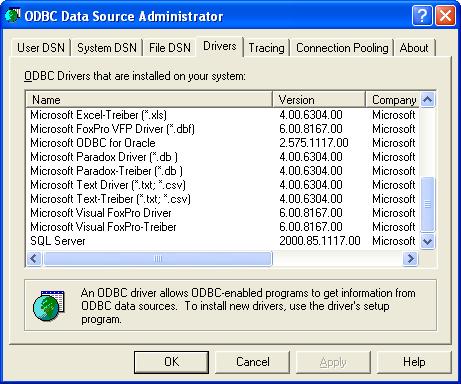 APPENDIX 1: Creating an ODBC Connection Pre Requisites Microsoft Visual Foxpro ODBC Driver version 6.00.