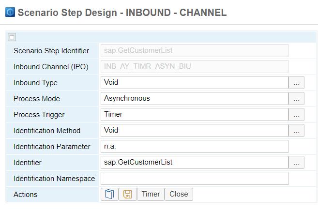 Timer-Based Inbound (Void- Inbound) With timer-based inbound, you can use the integration framework to check, for example, if a record is available in a database table.