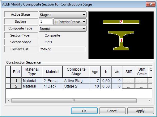 In new version, option is added for users to specify the part of composite section where tendon profile is passing.