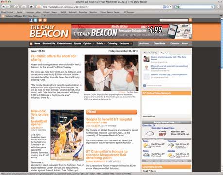 Please include the URL of the page you want linked to your ad. Ads can be emailed to beaconads@utk.edu DID YOU KNOW? www.utdailybeacon.com averages over 30,000 visits every month. * DID YOU KNOW?