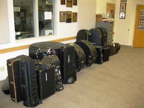 instruments, music equipment and uniforms.