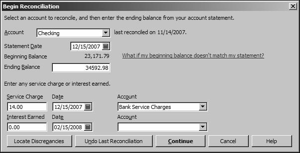 Working with bank accounts Marking cleared transactions To begin reconciling an account, you need to tell QuickBooks which account you want to reconcile.