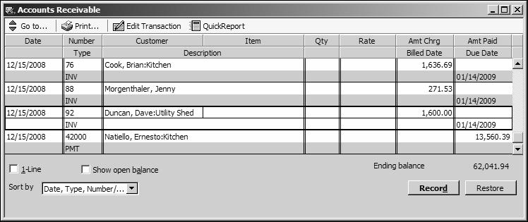 Getting started Using registers In addition to forms and lists, you ll also work with registers in QuickBooks.