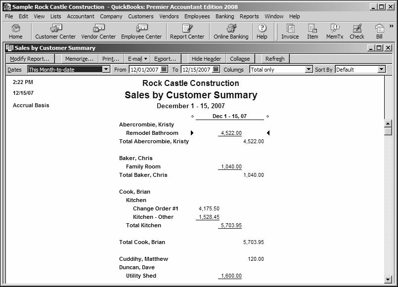 L E S S O N 9 Creating and customizing a sales report In this exercise, you ll create a QuickBooks sales report, which you will then customize by changing the date range it covers.