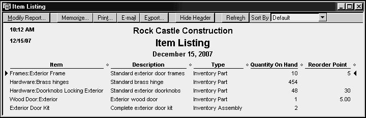 Setting up inventory Understanding the effect of builds on inventory When you build an assembly item, QuickBooks decrements the appropriate number of individual inventory items from inventory and