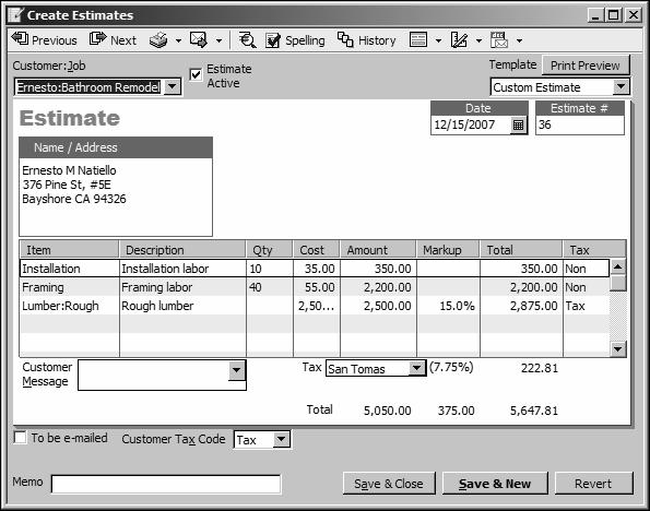 Estimating and progress invoicing To create a duplicate of an existing estimate: 1 Right-click in the body of the estimate and choose Duplicate Estimate from the list that displays.