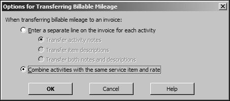 Tracking time To invoice a customer for mileage: 1 In the Create Invoices window, click the Add Time/Costs button, and then click the Mileage tab.