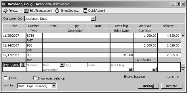 A P P E N D I X A Viewing the customer s register The money owed to your business, by customers or from other sources, is your accounts receivable.