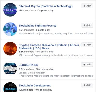 The bigger the number - the higher the chance of purchases! There are a lot of various Facebook groups and pages related to education, blockchain, online courses, information technology and so on.