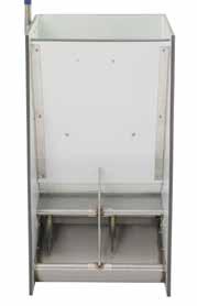 FA Wet / Dry Shelf Feeders - Plastic & Stainless Steel - for pigs 10-35kg Model Type Feed Type Volume Dimensions (mm) Animal Feed Spaces No of Pigs Per Feeder * Drinkers (ltrs) (L x